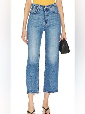 Levi’s Premium Denim Ribcage Straight Ankle Jeans Size 24